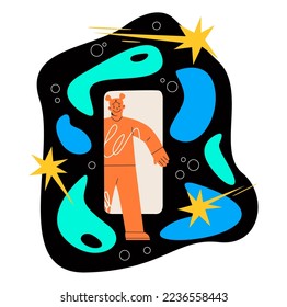 New opportunities, discovery of unknown, imagination concept. Colorful vector illustration