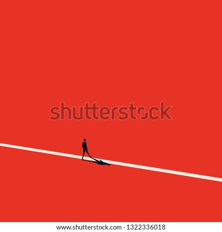 New opportunity in career vector concept. Minimalist artistic style. Symbol of new beginning, challenge, progress, career move. Eps10 vector illustration.