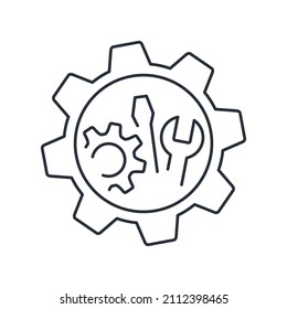 New options, mechanism possibilities. Vector linear icon isolated on white background