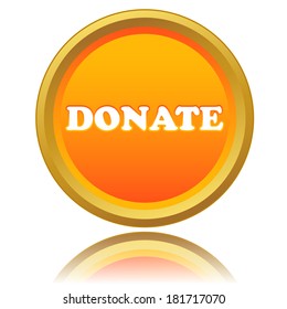 New orange button donate on a white background. Vector illustration