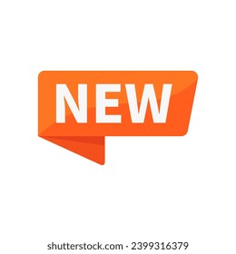 New In Orange Rectangle Ribbon Shape For Product Promotion Business Marketing Social Media Information
