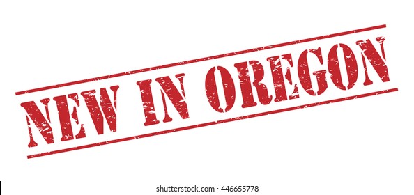 new in oregon vector stamp on white background