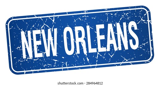 New Orleans blue stamp isolated on white background