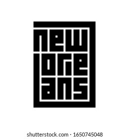 New Orleans Calligraphy Logo in black color and block code style