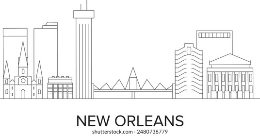 New Orleans City Line Draw Free Vector