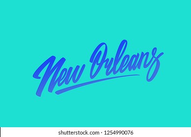 New Orleans city modern hand written brush lettering, isolated on white background. Ink calligraphy. Tee shirt print, typography postcard, poster design. Vector illustration.