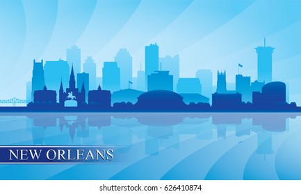 New Orleans city skyline silhouette background, vector illustration