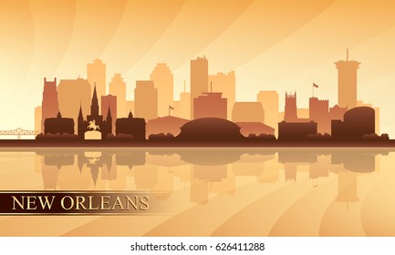 New Orleans city skyline silhouette background, vector illustration