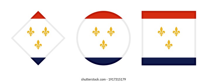 new orleans flag icon set isolated on white background