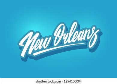 New Orleans handgeschriebener Stadtname.Moderne Kalligrafie Handschrift für Druck, Hintergrund, Logo, für Plakate, Einladungen, Karten, etc. Typografie Vektor.