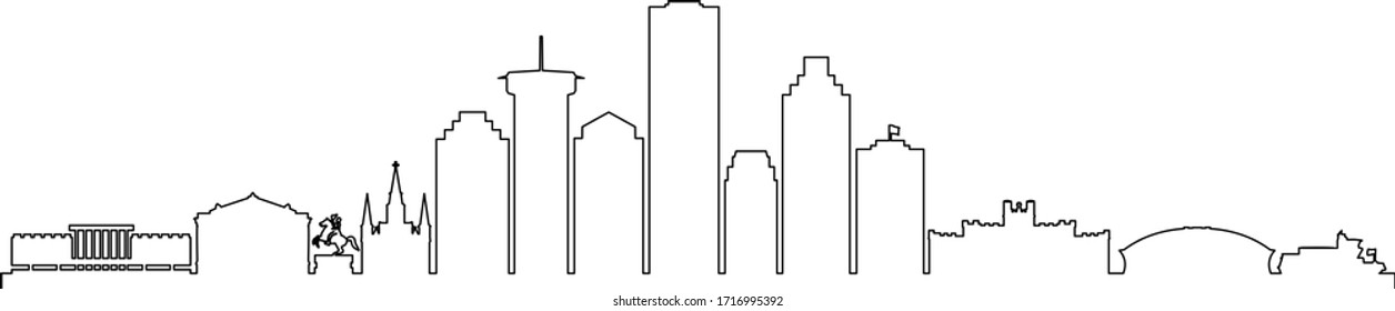 NEW ORLEANS LOUISIANA City Skyline Silhouette Cityscape Vector