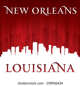 New Orleans Louisiana city skyline silhouette. Vector illustration