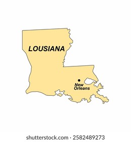 New Orleans, Louisiana find map. vector eps. Suitable for learning presentation materials or others