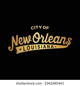 New Orleans, Louisiana lettering design. New Orleans typography design. Vector and illustration.