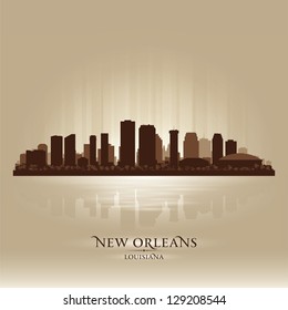 New Orleans Louisiana skyline city silhouette