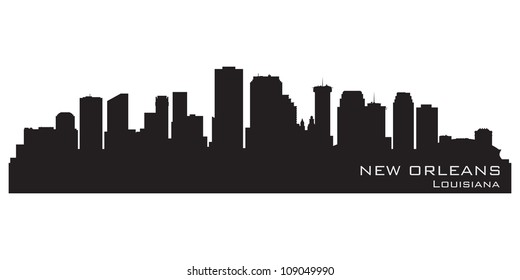 New Orleans, Louisiana Skyline. Detailed Vector Silhouette