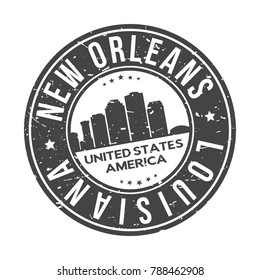 New Orleans Louisiana USA Stamp Logo Icon Symbol Design Skyline City