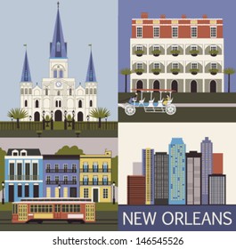 New Orleans. Louisiana USA. Vector