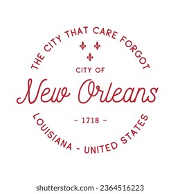 New Orleans, Louisiana Vector design template. New Orleans logotype. Vector and illustration.