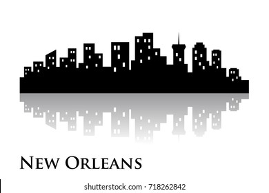 new orleans skyline city logo vector