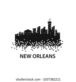 New Orleans Skyline Landscape Silhouette Logo Vector
