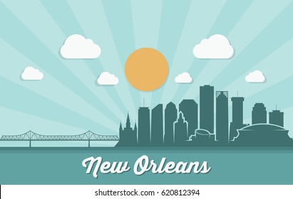 New Orleans skyline - Louisiana - vector illustration