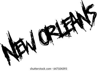 New Orleans text illustration on white background