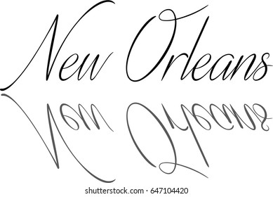 New Orleans text illustration on white background