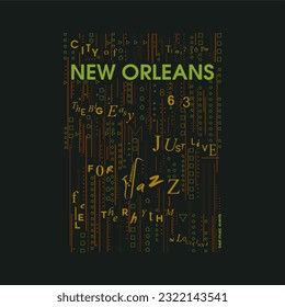 New Orleans typography slogan for t shirt printing, tee graphic design. 