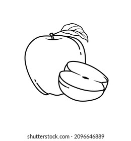 new outline design vector fresh apple fruit
