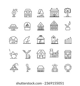 New Outline icon collection. Vector illustration. Outline vector set