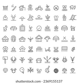 Nueva colección de iconos Esquema. Ilustración vectorial. Conjunto de vector de contorno