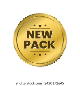 New pack golden badge icon label design vector