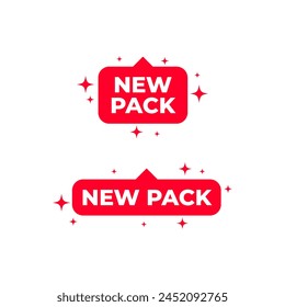 New pack products item branding button icon label design vector