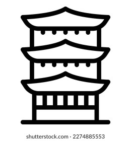 New pagoda icon outline vector. Japan kyoto. Temple tower