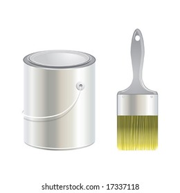 New paint tin and brush