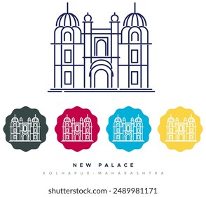 New Palace Kolhapur - Maharashtra - Stock Illustration as EPS 10 File