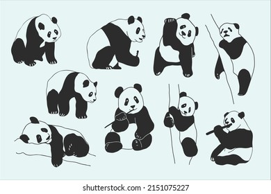 NEW PANDA COLLECTION VECTORS SET