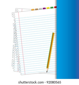  New paper sheet page from blue folder.