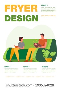 New parents with shouting baby at home. Mom enjoying leisure, annoyed dad soothing screaming newborn child. Flat vector illustration. Parenthood concept for banner, website design or landing web page