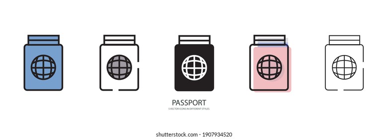 new passport vector type icon
