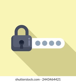 New password lock icon flat vector. Secure message. Safe step account