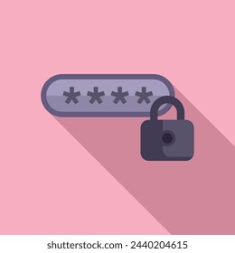 New password privacy icon flat vector. Protect document. Access design