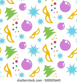 New pattern of Christmas trees and decorations