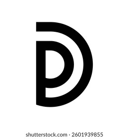 New PD DP Friendly Shape Logo Modern Letter