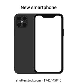 New phone device vector with front and back views