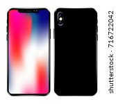 New phone front and black vector format isolated on white background.