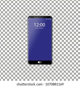 New phone front and black vector drawing eps10 format isolated on transparent background.