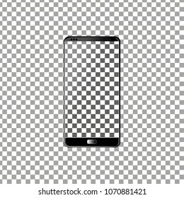 New phone front and black vector drawing eps10 format isolated on transparent background.