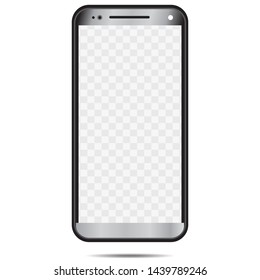 New phone front black vector drawing eps10 format isolated on white background mockup easy to edit for your presentation or icon symbol